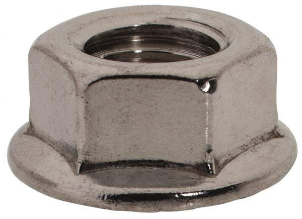 Value Collection - 3/8-24, 3/4" Flange Diam, Serrated Flange Nut - Grade 18-8 Stainless Steel, Uncoated Finish, 0.347" Flange Height - Industrial Tool & Supply