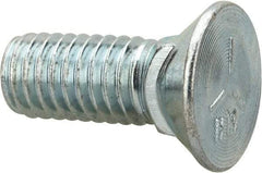 Value Collection - 3/8-16 UNC, 1" OAL, Steel Plow Bolt - Zinc-Plated Finish, Grade 5 - Industrial Tool & Supply