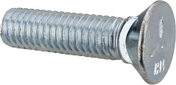 Value Collection - 3/8-16 UNC, 1-1/2" OAL, Steel Plow Bolt - Zinc-Plated Finish, Grade 5 - Industrial Tool & Supply
