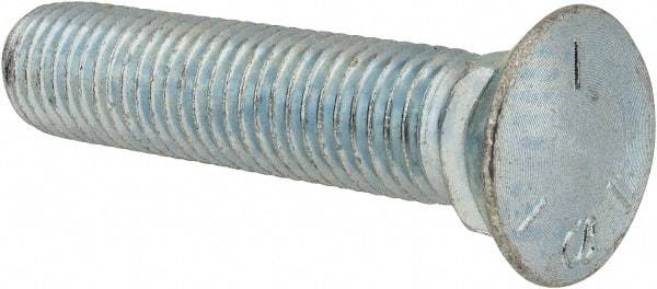 Value Collection - 3/4-10 UNC, 3-1/2" OAL, Steel Plow Bolt - Zinc-Plated Finish, Grade 5 - Industrial Tool & Supply