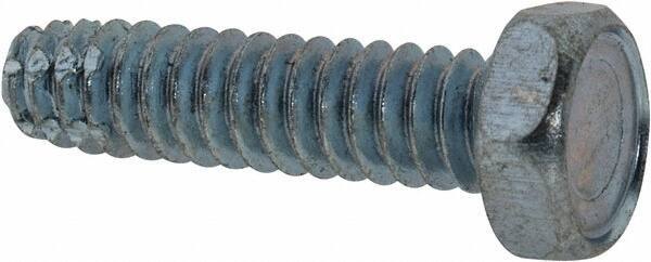 Value Collection - #10-24 UNC Thread, 3/4" Length Under Head, Hex Drive Steel Thread Cutting Screw - Hex Head, Grade 2, Point Type F, Zinc-Plated Finish - Industrial Tool & Supply