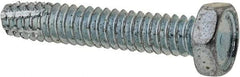 Value Collection - #10-24 UNC Thread, 1" Length Under Head, Hex Drive Steel Thread Cutting Screw - Hex Head, Grade 2, Point Type F, Zinc-Plated Finish - Industrial Tool & Supply