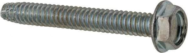 Value Collection - #10-24 UNC Thread, 1-1/2" Length Under Head, Hex Drive Steel Thread Cutting Screw - Hex Head, Grade 2, Point Type F, Zinc-Plated Finish - Industrial Tool & Supply