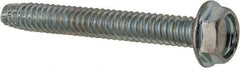 Value Collection - #10-24 UNC Thread, 1-1/2" Length Under Head, Hex Drive Steel Thread Cutting Screw - Hex Head, Grade 2, Point Type F, Zinc-Plated Finish - Industrial Tool & Supply