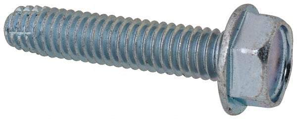Value Collection - 5/16-18 UNC Thread, 1-1/2" Length Under Head, Hex Drive Steel Thread Cutting Screw - Hex Head, Grade 2, Point Type F, Zinc-Plated Finish - Industrial Tool & Supply