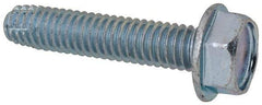 Value Collection - 5/16-18 UNC Thread, 1-1/2" Length Under Head, Hex Drive Steel Thread Cutting Screw - Hex Head, Grade 2, Point Type F, Zinc-Plated Finish - Industrial Tool & Supply