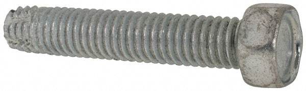 Value Collection - 3/8-16 UNC Thread, 2" Length Under Head, Hex Drive Steel Thread Cutting Screw - Hex Head, Grade 2, Point Type F, Zinc-Plated Finish - Industrial Tool & Supply