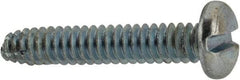 Value Collection - #4-40 UNC Thread, 5/8" Length Under Head, Slotted Drive Steel Thread Cutting Screw - Pan Head, Grade 2, Point Type F, Zinc-Plated Finish - Industrial Tool & Supply