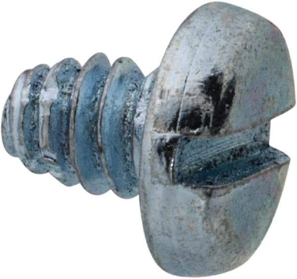 Value Collection - #6-32 UNC Thread, 3/16" Length Under Head, Slotted Drive Steel Thread Cutting Screw - Pan Head, Grade 2, Point Type F, Zinc-Plated Finish - Industrial Tool & Supply