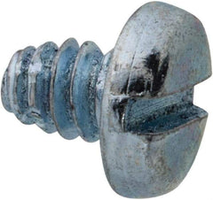 Value Collection - #6-32 UNC Thread, 3/16" Length Under Head, Slotted Drive Steel Thread Cutting Screw - Pan Head, Grade 2, Point Type F, Zinc-Plated Finish - Industrial Tool & Supply