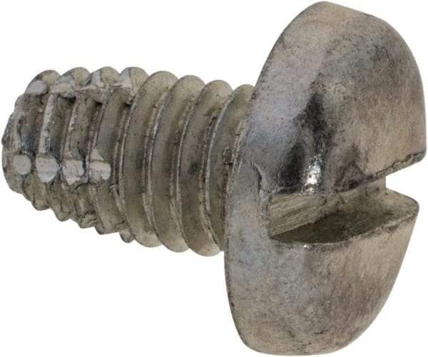 Value Collection - #10-32 UNF Thread, 5/16" Length Under Head, Slotted Drive Steel Thread Cutting Screw - Pan Head, Grade 2, Point Type F, Zinc-Plated Finish - Industrial Tool & Supply