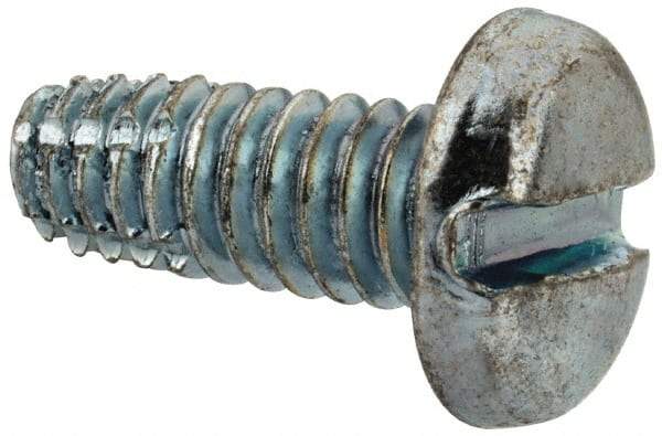 Value Collection - 1/4-20 UNC Thread, 5/8" Length Under Head, Slotted Drive Steel Thread Cutting Screw - Pan Head, Grade 2, Point Type F, Zinc-Plated Finish - Industrial Tool & Supply