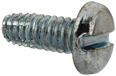 Value Collection - 1/4-20 UNC Thread, 5/8" Length Under Head, Slotted Drive Steel Thread Cutting Screw - Pan Head, Grade 2, Point Type F, Zinc-Plated Finish - Industrial Tool & Supply