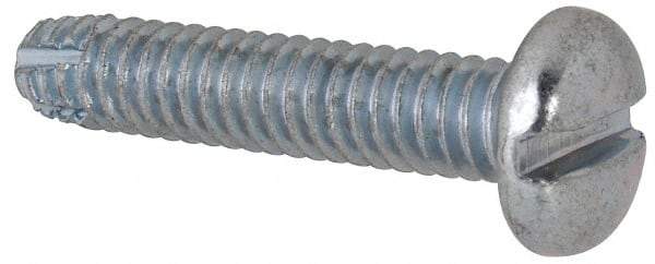 Value Collection - 1/4-20 UNC Thread, 1-1/4" Length Under Head, Slotted Drive Steel Thread Cutting Screw - Pan Head, Grade 2, Point Type F, Zinc-Plated Finish - Industrial Tool & Supply