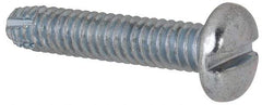 Value Collection - 1/4-20 UNC Thread, 1-1/4" Length Under Head, Slotted Drive Steel Thread Cutting Screw - Pan Head, Grade 2, Point Type F, Zinc-Plated Finish - Industrial Tool & Supply