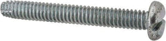 Value Collection - 1/4-20 UNC Thread, 2" Length Under Head, Slotted Drive Steel Thread Cutting Screw - Pan Head, Grade 2, Point Type F, Zinc-Plated Finish - Industrial Tool & Supply