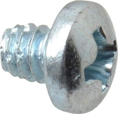 Value Collection - #6-32 UNC Thread, 3/16" Length Under Head, Phillips Drive Steel Thread Cutting Screw - Pan Head, Grade 2, Point Type F, Zinc-Plated Finish - Industrial Tool & Supply