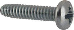 Value Collection - #6-32 UNC Thread, 5/8" Length Under Head, Phillips Drive Steel Thread Cutting Screw - Pan Head, Grade 2, Point Type F, Zinc-Plated Finish - Industrial Tool & Supply