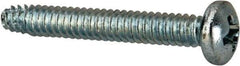 Value Collection - #6-32 UNC Thread, 1" Length Under Head, Phillips Drive Steel Thread Cutting Screw - Pan Head, Grade 2, Point Type F, Zinc-Plated Finish - Industrial Tool & Supply