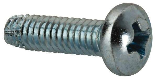Value Collection - #8-32 UNC Thread, 5/8" Length Under Head, Phillips Drive Steel Thread Cutting Screw - Pan Head, Grade 2, Point Type F, Zinc-Plated Finish - Industrial Tool & Supply