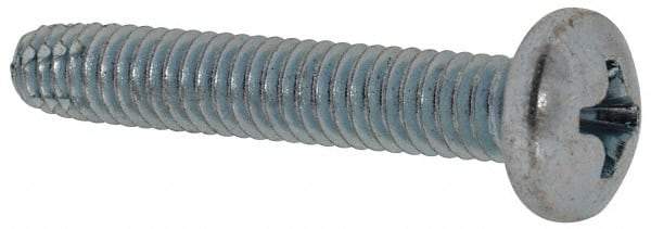 Value Collection - #8-32 UNC Thread, 1" Length Under Head, Phillips Drive Steel Thread Cutting Screw - Pan Head, Grade 2, Point Type F, Zinc-Plated Finish - Industrial Tool & Supply