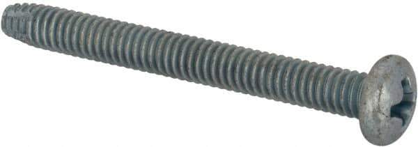 Value Collection - #8-32 UNC Thread, 1-1/2" Length Under Head, Phillips Drive Steel Thread Cutting Screw - Pan Head, Grade 2, Point Type F, Zinc-Plated Finish - Industrial Tool & Supply