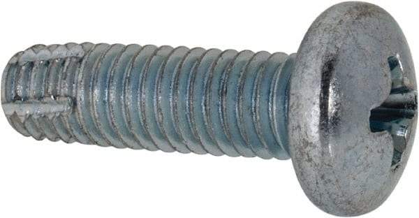 Value Collection - #10-32 UNF Thread, 5/8" Length Under Head, Phillips Drive Steel Thread Cutting Screw - Pan Head, Grade 2, Point Type F, Zinc-Plated Finish - Industrial Tool & Supply