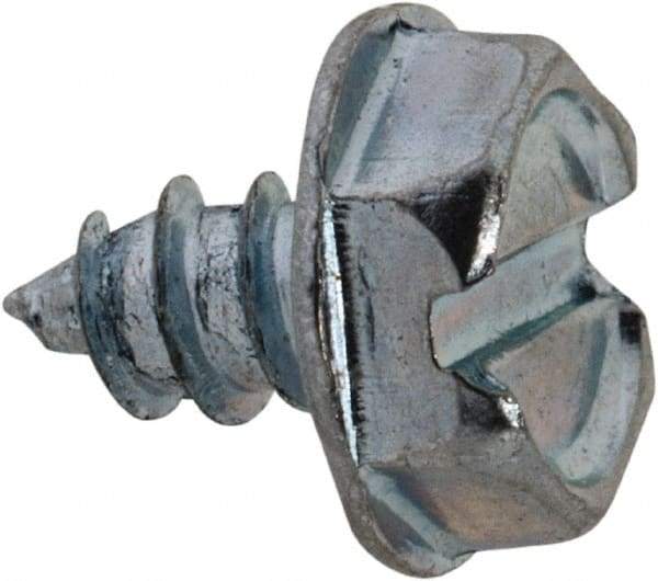 Value Collection - #6 Hex Washer Head Slotted Sheet Metal Screw - Steel, 1/4" Length Under Head, Grade 2 - Industrial Tool & Supply