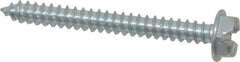 Value Collection - #10 Hex Washer Head Slotted Sheet Metal Screw - Steel, 1-3/4" Length Under Head, Grade 2 - Industrial Tool & Supply