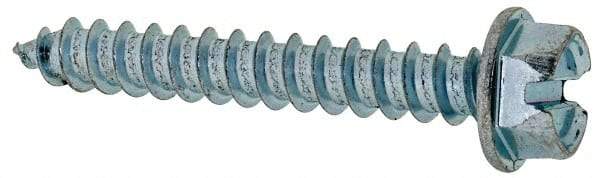 Value Collection - #14 Hex Washer Head Slotted Sheet Metal Screw - Steel, 1-3/4" Length Under Head, Grade 2 - Industrial Tool & Supply