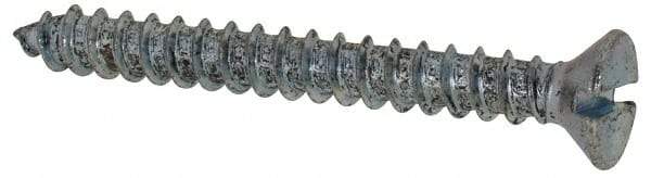 Value Collection - #8 Flat Head Slotted Sheet Metal Screw - Steel, 1-1/2" OAL, Grade 2 - Industrial Tool & Supply