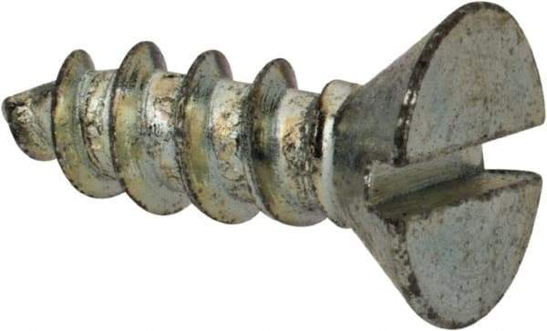 Value Collection - #10 Flat Head Slotted Sheet Metal Screw - Steel, 1/2" OAL, Grade 2 - Industrial Tool & Supply