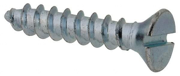 Value Collection - #10 Flat Head Slotted Sheet Metal Screw - Steel, 1" OAL, Grade 2 - Industrial Tool & Supply