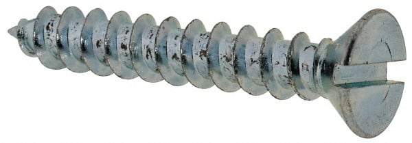 Value Collection - #10 Flat Head Slotted Sheet Metal Screw - Steel, 1-1/4" OAL, Grade 2 - Industrial Tool & Supply