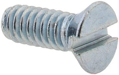 Value Collection - #2-56 UNC, 1/4" OAL Slotted Drive Machine Screw - Flat Head, Grade 2 Steel, Zinc-Plated Finish, Without Washer - Industrial Tool & Supply
