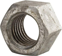 Value Collection - 1-3/8 - 6 UNC Steel Right Hand Hex Nut - 2-1/16" Across Flats, 1-11/64" High, Hot Dipped Galvanized Finish - Industrial Tool & Supply