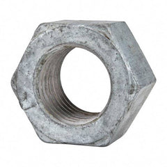 Value Collection - 1-1/2 - 6 UNC Steel Right Hand Hex Nut - 2-1/4" Across Flats, 1-9/32" High, Hot Dipped Galvanized Finish - Industrial Tool & Supply