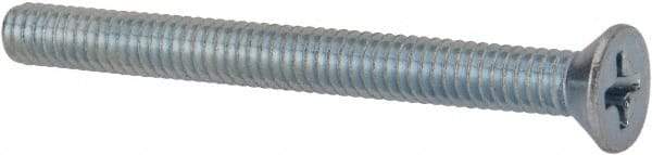 Value Collection - #8-32 UNC, 1-3/4" OAL Phillips Drive Machine Screw - Flat Head, Grade 2 Steel, Zinc-Plated Finish, Without Washer - Industrial Tool & Supply