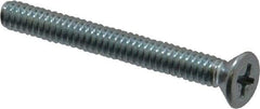 Value Collection - #10-24 UNC, 1-3/4" OAL Phillips Drive Machine Screw - Flat Head, Grade 2 Steel, Zinc-Plated Finish, Without Washer - Industrial Tool & Supply