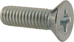 Value Collection - 3/8-16 UNC, 1-1/4" OAL Phillips Drive Machine Screw - Flat Head, Grade 2 Steel, Zinc-Plated Finish, Without Washer - Industrial Tool & Supply