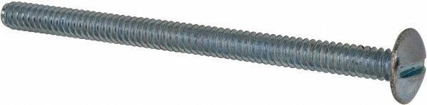 Value Collection - #6-32 UNC, 2" Length Under Head Slotted Drive Machine Screw - Truss Head, Grade 2 Steel, Zinc-Plated Finish, Without Washer - Industrial Tool & Supply