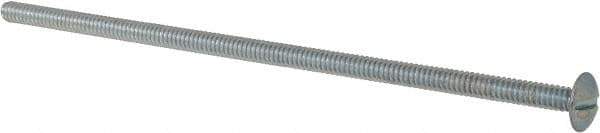 Value Collection - #6-32 UNC, 4" Length Under Head Slotted Drive Machine Screw - Truss Head, Grade 2 Steel, Zinc-Plated Finish, Without Washer - Industrial Tool & Supply