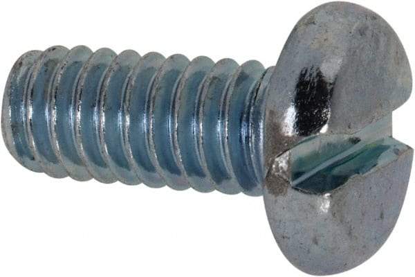 Value Collection - #12-24 UNC, 1/2" Length Under Head Slotted Drive Machine Screw - Pan Head, Grade 2 Steel, Zinc-Plated Finish, Without Washer - Industrial Tool & Supply