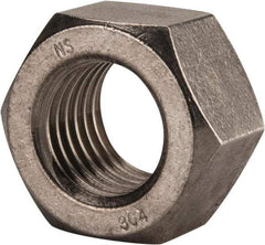 Value Collection - 1-3/8 - 6 UNC Stainless Steel Right Hand Hex Nut - 2-1/16" Across Flats, 1-11/64" High, Uncoated - Industrial Tool & Supply