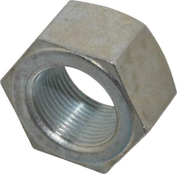 Value Collection - 1-1/4 - 12 UNF Steel Right Hand Hex Nut - 1-7/8" Across Flats, 1-1/16" High, Zinc Clear Finish - Industrial Tool & Supply