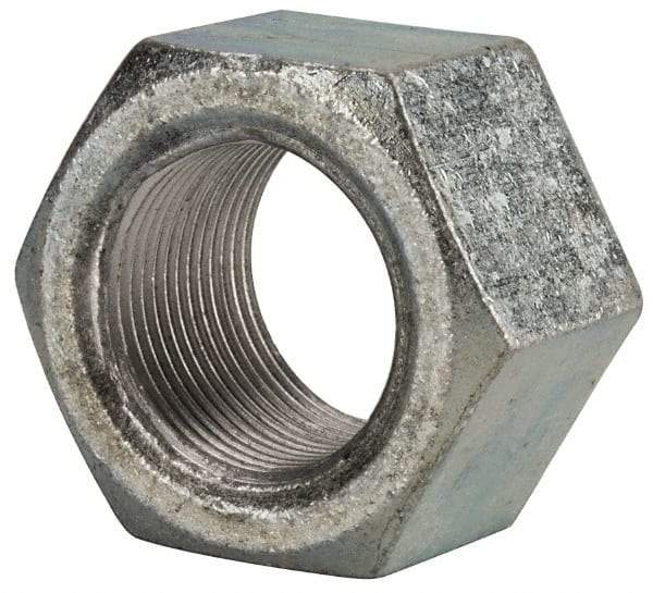 Value Collection - 1-3/8 - 12 UNF Steel Right Hand Hex Nut - 2-1/16" Across Flats, 1-11/64" High, Zinc Clear Finish - Industrial Tool & Supply