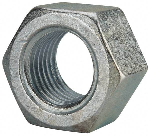 Value Collection - 2 - 4-1/2 UNC Steel Right Hand Hex Nut - 3" Across Flats, 1-23/32" High, Zinc Clear Finish - Industrial Tool & Supply