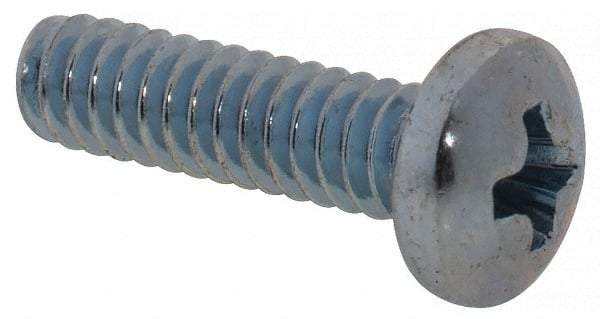 Value Collection - #4-40 UNC, 7/16" Length Under Head Phillips Drive Machine Screw - Pan Head, Grade 2 Steel, Zinc-Plated Finish, Without Washer - Industrial Tool & Supply