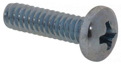 Value Collection - #4-40 UNC, 7/16" Length Under Head Phillips Drive Machine Screw - Pan Head, Grade 2 Steel, Zinc-Plated Finish, Without Washer - Industrial Tool & Supply