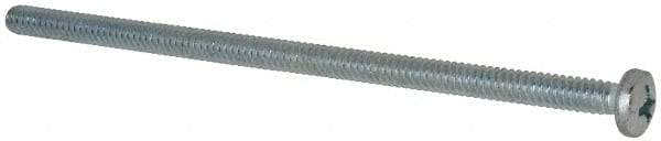 Value Collection - #6-32 UNC, 3" Length Under Head Phillips Drive Machine Screw - Pan Head, Grade 2 Steel, Zinc-Plated Finish, Without Washer - Industrial Tool & Supply